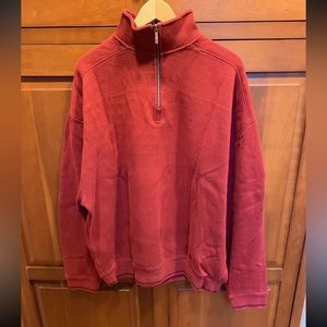 Tommy Bahama Men’s Red Tencel Cotton 1/4 Zip Long Sleeve Sweater Sz XL